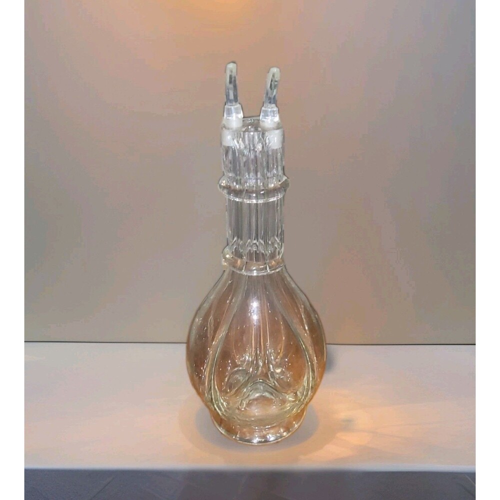 Vintage Hand Blown Glass 4-Chamber Decanter Cruet Liqueurs Made n FRANCE 60s 70s